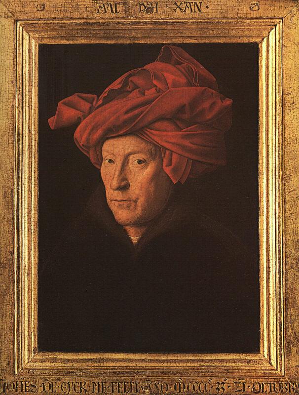 Jan Van Eyck A Man in a Turban   3 oil painting picture